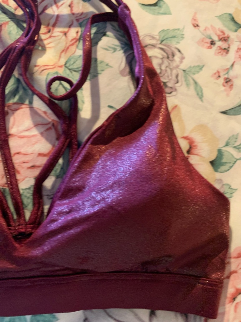 Victoria Secret Pink Ultimate Women's Shimmer Bralette - Burgundy Size Small - Picture 4 of 6